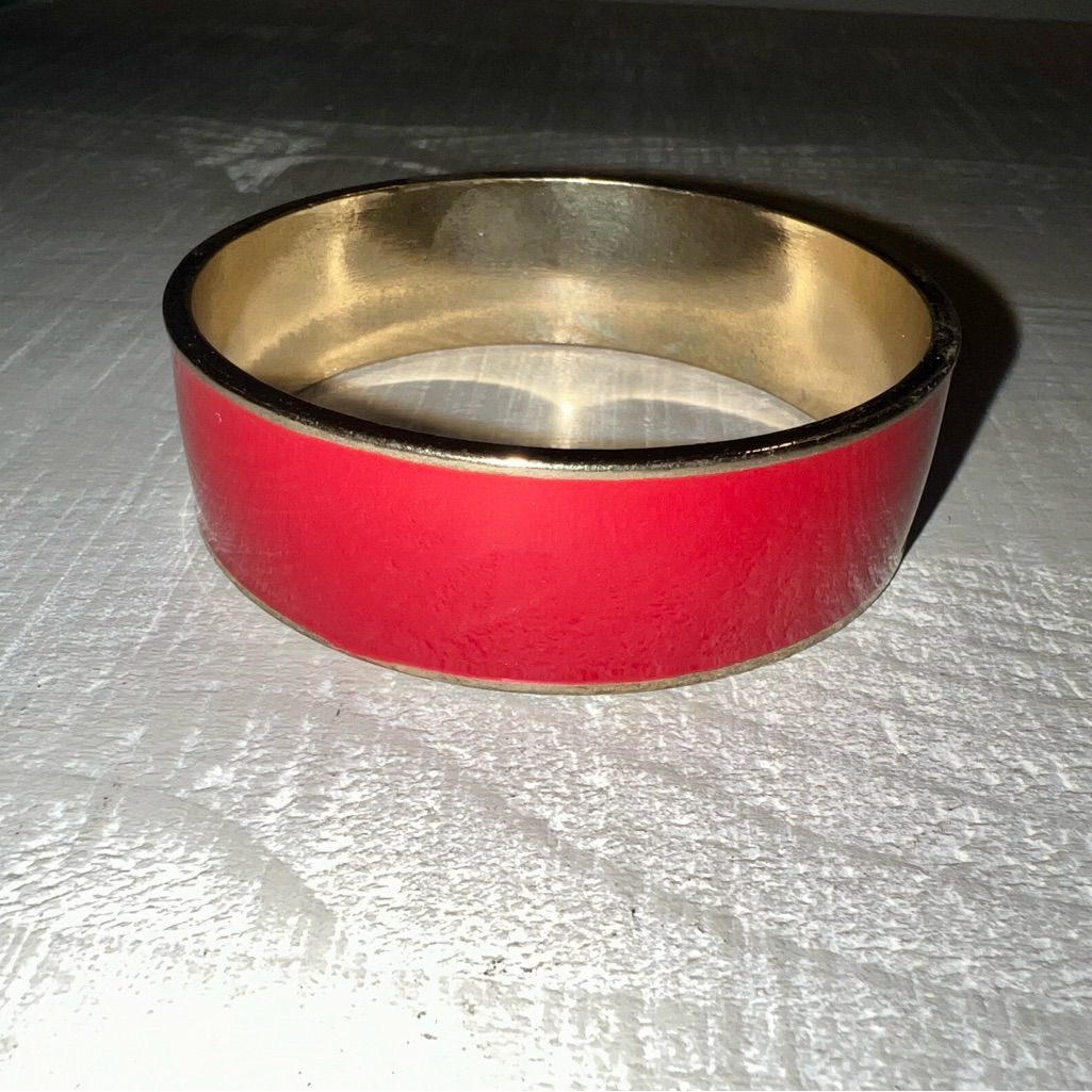 Large Square-Flat Red Bangle